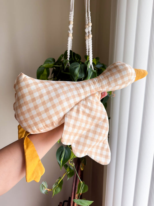Goose Stuffie - Tan Gingham