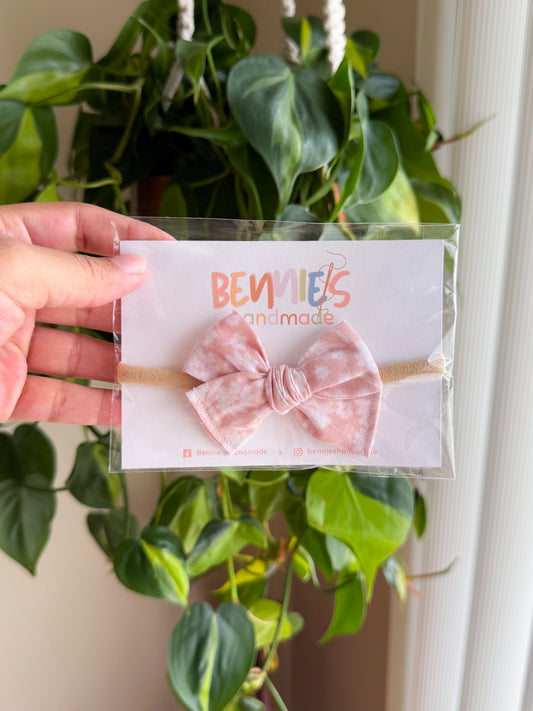 Pink Floral - 3" bow on nylon