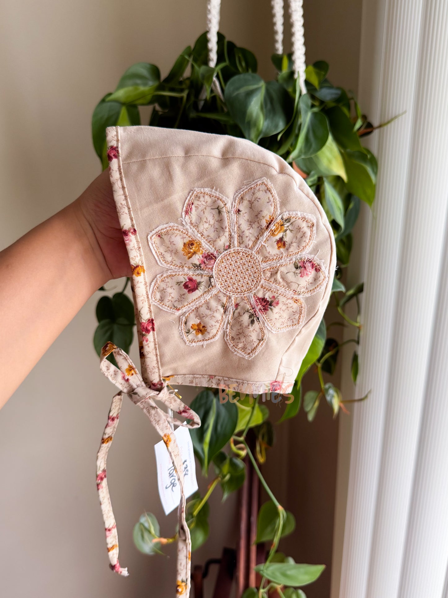 Vintage Floral Patch Bonnet - Large