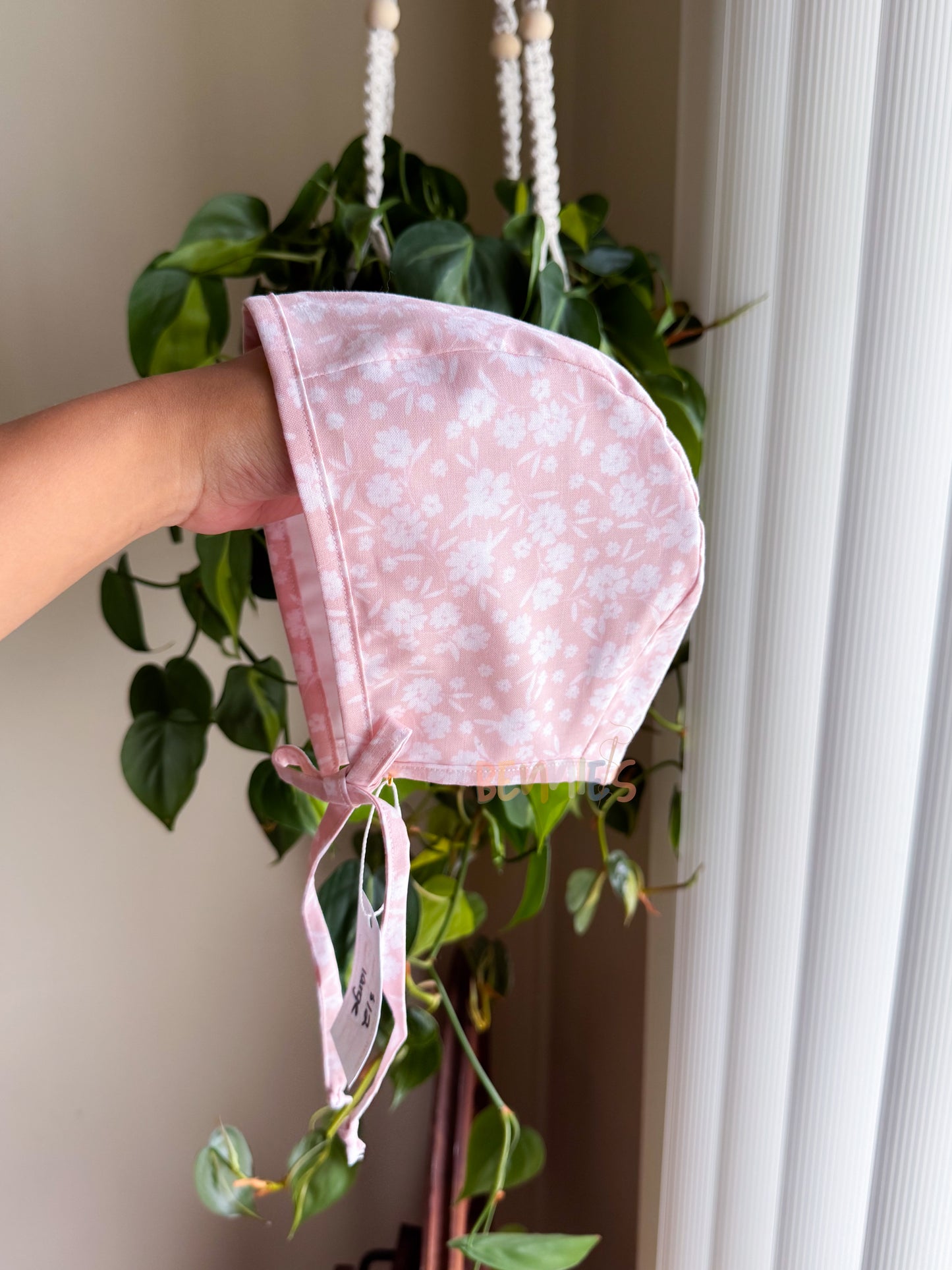 Pink Floral Bonnet - Large