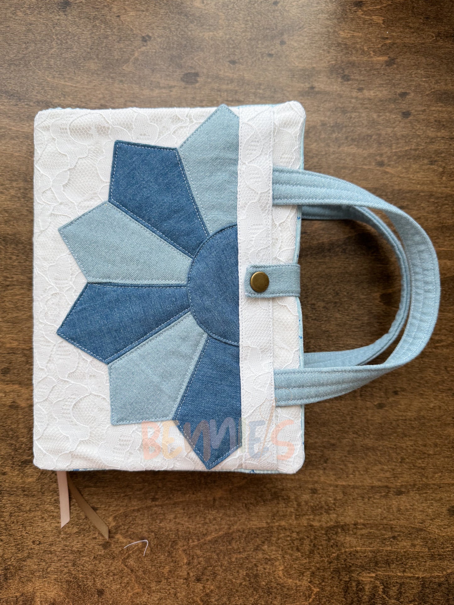 Vintage Denim + Lace Bible Cover - Medium