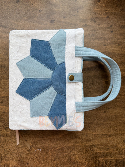 Vintage Denim + Lace Bible Cover - Medium