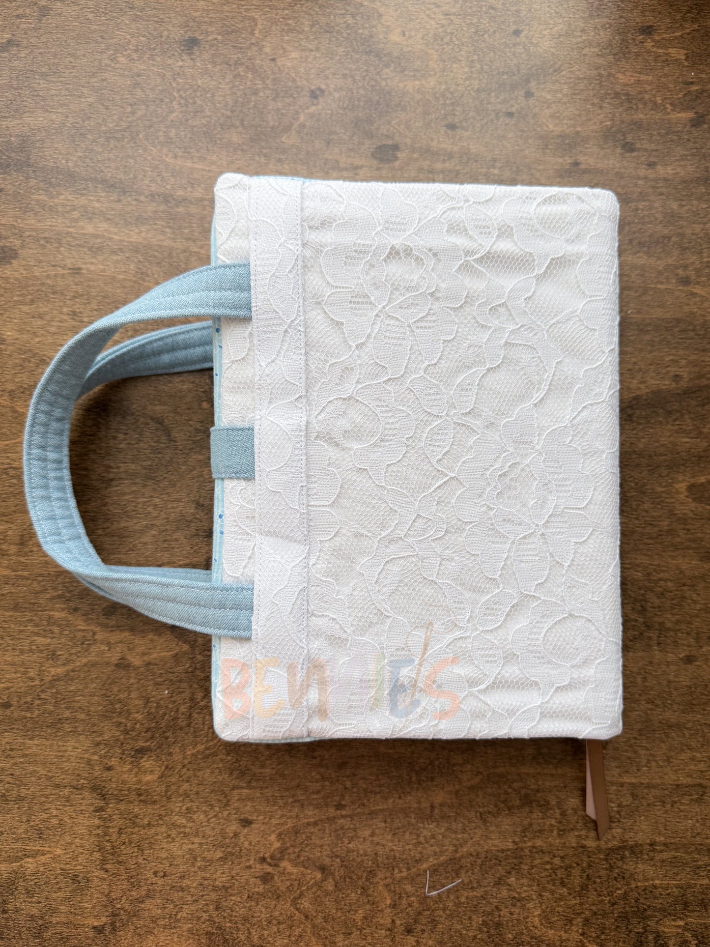 Vintage Denim + Lace Bible Cover - Medium